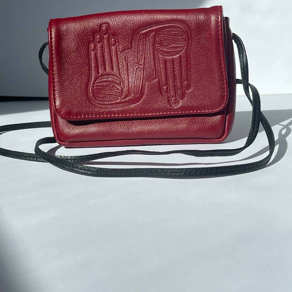 NWOT Handmade Spirit Of The Wild Red Healing Hands Small Crossbody